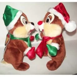 Disney Plush - Happy Holidays Christmas 2009 - Santa Chip & Dale Set -Boutique Disney Toy Store 12275886a