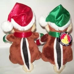Disney Plush - Happy Holidays Christmas 2009 - Santa Chip & Dale Set -Boutique Disney Toy Store 12275886b