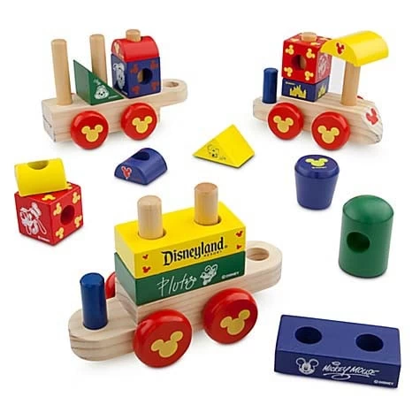 Disney Toy Train - Mickey Mouse Wood Blocks Stacking Train Set 4 Disney Toy Train - Mickey Mouse Wood Blocks Stacking Train Set - Image 2