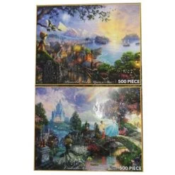 Disney Thomas Kinkade Puzzle Set - Set #1 Pinocchio Cinderella Snow White Peter Pan -Boutique Disney Toy Store 4000064855332