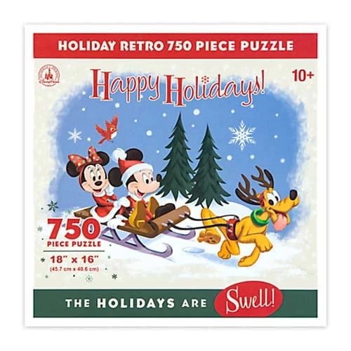 Disney Parks Puzzle - Retro Santa Mickey And Friends - Happy Holidays 4 Disney Parks Puzzle - Retro Santa Mickey And Friends - Happy Holidays - Image 2