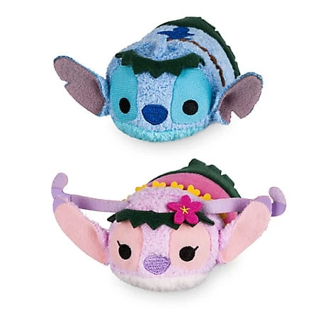 Disney Tsum Tsum Mini 3 1 / 2" Plush Set - Hawaiian Stitch & Angel 3 Disney Tsum Tsum Mini 3 1 / 2" Plush Set - Hawaiian Stitch & Angel