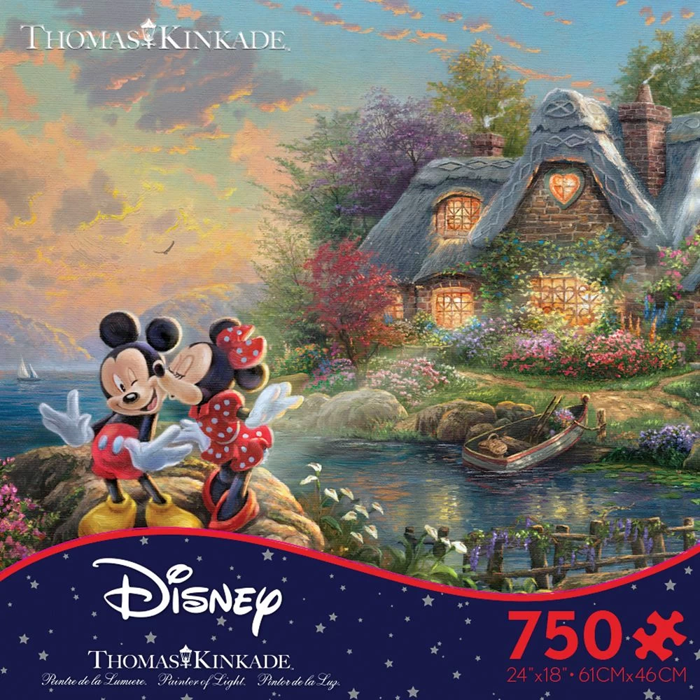 Disney Puzzle - Mickey And Minnie Mouse At Cottage By Thomas Kinkade 3 Disney Puzzle - Mickey And Minnie Mouse At Cottage By Thomas Kinkade