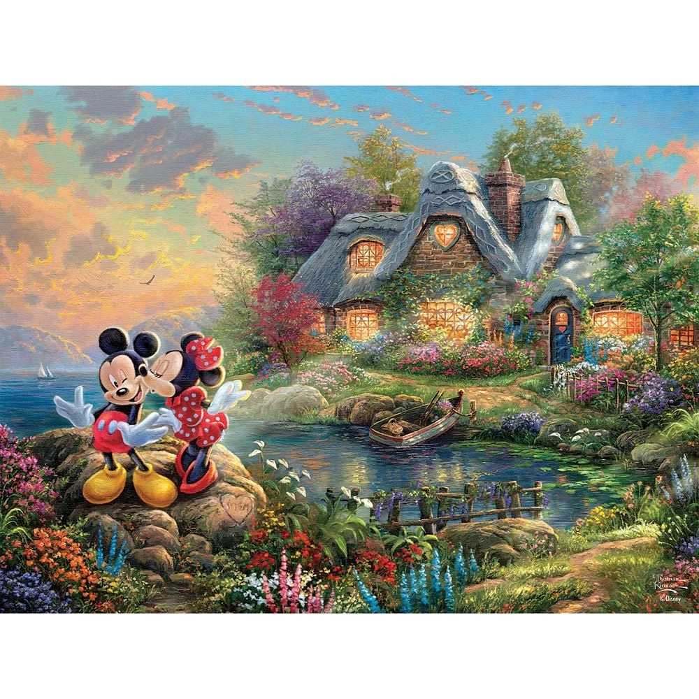 Disney Puzzle - Mickey And Minnie Mouse At Cottage By Thomas Kinkade 4 Disney Puzzle - Mickey And Minnie Mouse At Cottage By Thomas Kinkade - Image 2