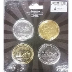 Disney World Coins Set - 4 Parks Magic Kingdom EPCOT Sorcerer Hat -Boutique Disney Toy Store 9550a