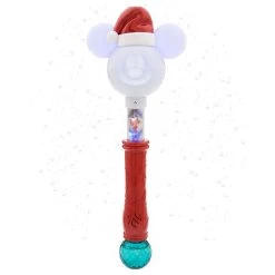 Disney Bubble Wand - Santa Mickey Light Up Singing Snow Wand