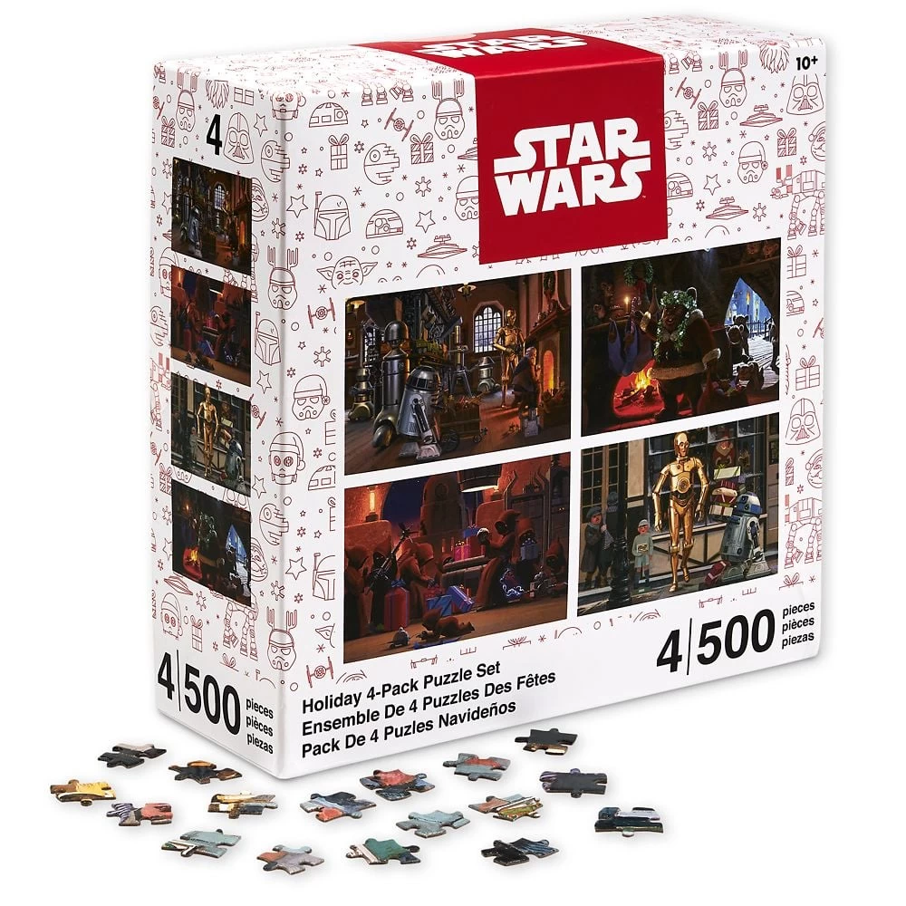 Disney Puzzle Set - Star Wars Holidays - Four-Pack R2-D2 C-3PO Ewoks Jawas 3 Disney Puzzle Set - Star Wars Holidays - Four-Pack R2-D2 C-3PO Ewoks Jawas