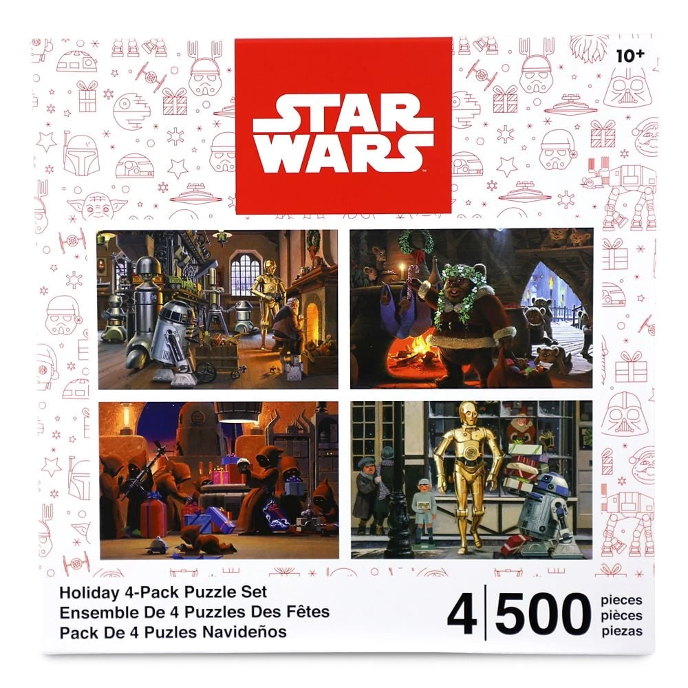 Disney Puzzle Set - Star Wars Holidays - Four-Pack R2-D2 C-3PO Ewoks Jawas 4 Disney Puzzle Set - Star Wars Holidays - Four-Pack R2-D2 C-3PO Ewoks Jawas - Image 2