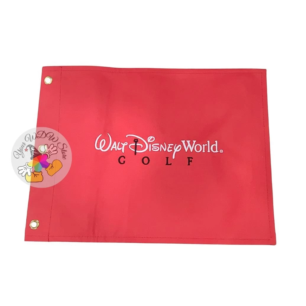 Disney Golf Pin Flag - Walt Disney World Golf Logo - Red 3 Disney Golf Pin Flag - Walt Disney World Golf Logo - Red