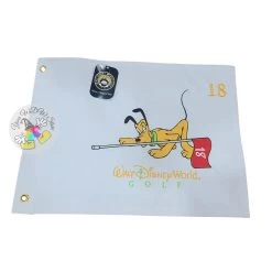 Disney Golf Pin Flag - Pluto - Walt Disney World Golf Logo - White