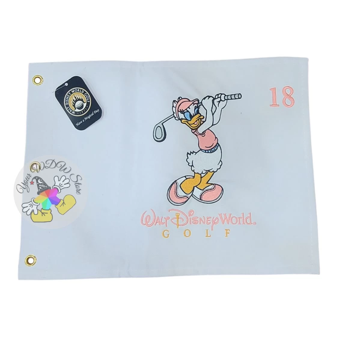 Disney Golf Pin Flag - Daisy Duck - Walt Disney World Golf Logo - White 3 Disney Golf Pin Flag - Daisy Duck - Walt Disney World Golf Logo - White